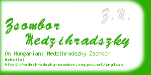 zsombor medzihradszky business card